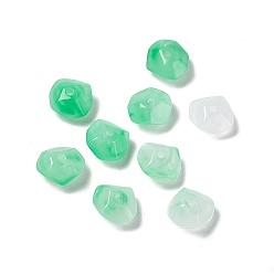 Verdemar Abalorios de acrílico, dos tonos, corazón facetado, verde mar, 14.5x14x7.5 mm, agujero: 2 mm, 735 unidades / 500 g