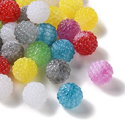 (52) Непрозрачная лаванда Прозрачный бисер cmолой, бусины восковой ягоды, круглые, с блеском порошок, разноцветные, 18 мм, отверстие : 2.5 мм