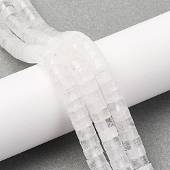 Хрусталь Натуральный кристалл бисер нитей, диск из горного хрусталя, Heishi бусы, 6x3.5 мм, отверстие : 0.8 мм, около 113~114 шт / нитка, 14.92'' (37.9 см) ~ 15.08'' (38.3 см)