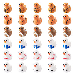 (52) Непрозрачная лаванда 30шт. 6цвета непрозрачные смоляные уточки для демонстрации декоративных элементов, украшения для рабочего стола в автомобиле или домашнем офисе, разноцветные, 15x12.5x15.5 мм, 5 шт / цвет