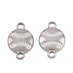Baseball 304 Соединительные элементы из нержавеющей стали для спортивных мячей, цвет нержавеющей стали, без потускнения, бейсбол, 12x8x1.7 мм, отверстие : 1.6 мм