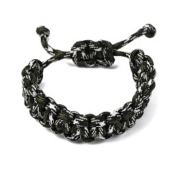 Черный 7 плетеные браслеты из полиэстера и спандекса с внутренним сердечником для мужчин и женщин, чёрные, внутренний диаметр: 1-3/4~3-1/4 дюйм (4.6~8.3 см)