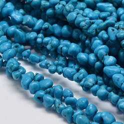 Synthetic Turquoise Synthetic Turquoise Nuggets Beads Strands, Dyed, 3~5x3~5mm, Hole: 1mm, about 34 inch
