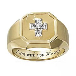 Золотой Квадратные кольца с крестообразным узором из сплава с кристаллами и стразами, золотые, размер США 8 (18.1 мм)