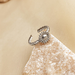 Нержавеющая Сталь Цвет 304 открытые кольца манжеты из нержавеющей стали, подсолнечник, цвет нержавеющей стали, 18 мм