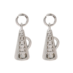 Труба Спортивные латунные подвески, платина, труба, 14x7x6 мм, Перейти кольцо: 5x1 мм, 3 мм внутренним диаметром