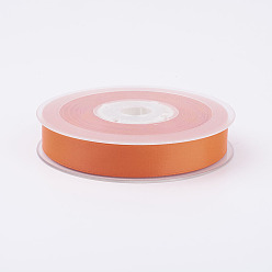 Orange Red Double Face Matte Satin Ribbon, Polyester Satin Ribbon, Orange Red, (5/8 inch)16mm, 100yards/roll(91.44m/roll)