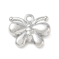 Platinum Brass Charms, Butterfly Charms, Platinum, 10.5x12x3mm, Hole: 1.2mm