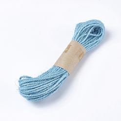 Светло-Голубой Джутовый шнур, джутовая струна, джутовый шпагат, для изготовления ювелирных изделий, Небесно-голубой, 1.5~2 мм, около 10.93 ярдов (10 м) / пачка