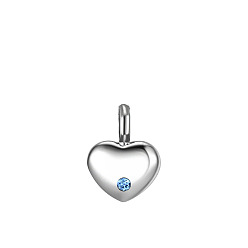 Свет Сапфира Подвески для флаконов духов из нержавеющей стали со стразами, цвет нержавеющей стали, шарма сердца, света сапфир, 16.5x12 мм