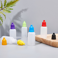 Color mezclado Botella de plástico benecreat, botella de liqiud, con tolva de embudo de plástico, Cuentagotas de plástico desechable 2 ml, color mezclado, 25.5x71 mm, capacidad: 20 ml (0.67 fl. oz), 27 pcs