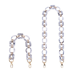 Белый Дым 2шт. овальные и квадратные акриловые ручки для сумок, Сплав с поиска, аксессуары для замены сумок, серый, 42.5~91.5 см, 2 шт / комплект