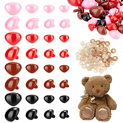 (52) Непрозрачная лаванда 80 наборы 16 стили треугольные пластиковые ремесла безопасные винты с носиками, с шайбой, принадлежности для изготовления кукол, разноцветные, 15x12 мм, 5 шт / стиль