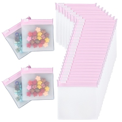 Pink Eva 40шт пластиковые пакеты с застежкой-молнией, портативные дорожные самозапечатывающиеся сумки для хранения вещей, квадратный, розовые, 7.8x7.8x0.65 см