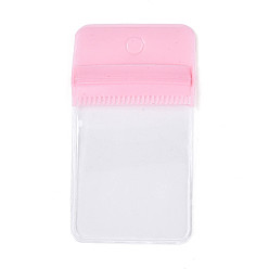 Бледно-Розовый Прямоугольные прозрачные подарочные пакеты из ЭВА с застежкой-молнией, топ сумки печать, розовый жемчуг, 7.5x4x0.03 см
