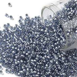 (1008) Silver Lined Sapphire Semi Matte Toho 11/0 runde Perlen, japanische Rocailles, (1008) silberfarbener Saphir halbmatt, 2.2 mm, Bohrung: 0.8 mm, über 1110pcs / Flasche, 10 g / Flasche