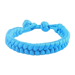 Озёрно--синий Браслеты из плетеного шнура из полиэстера, Плут синий, 7-1/8~8-5/8 дюйм (18~22 см)