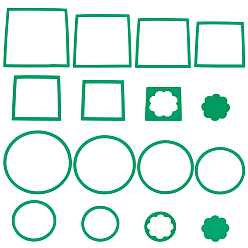 Зеленый 28шт. 2 стили плавающих колец для аквариумных растений из ЭВА-пены, для перехвата плавающих растений, плоский и квадратный, зелёные, 94~193x94~193x5.5 мм, 14 шт / стиль