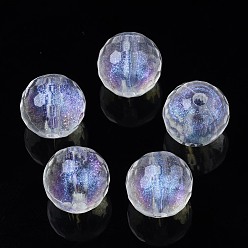Clear Transparent Acrylic Beads, Glitter Powder, Faceted, Round, Clear, 10mm, Hole: 1.8mm, about 860pcs/500g