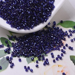 (DBS0183) Silver Lined Royal Blue MIYUKI Delica Beads Small, Cylinder, Japanese Seed Beads, 15/0, (DBS0183) Silver Lined Royal Blue, 1.1x1.3mm, Hole: 0.7mm, about 35000pcs/bag, 100g/bag