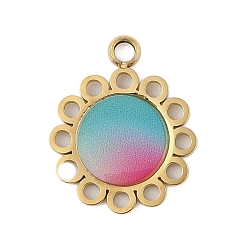 Золотой 304 нержавеющей стальной эмали подвески, цветочный шарм, золотые, 16x13x1 мм, отверстие : 1.8 мм