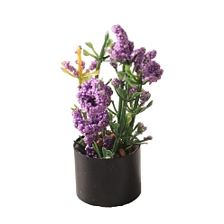 Темная Орхидея Пластиковые цветочные миниатюрные украшения, для садовых кукольных домиков, темные орхидеи, 57x21 мм