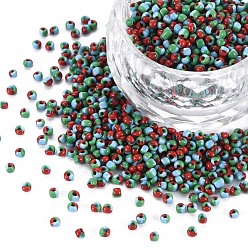Light Sky Blue 12/0 Glass Seed Beads, Opaque Colours Seep, Light Sky Blue, 2mm, hole: 0.8mm