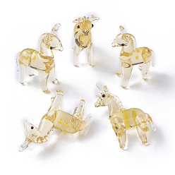 Золотистый Украшения для дома, украшения ручной работы дисплея бусины, лошадь, золотые, 25~30x12~16x34~38 мм