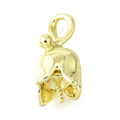 Настоящее золото 18K Подвески из латуни с прищепками своими руками, долговечный, без свинца и без кадмия, стойки покрытие, за половину пробурено бисера, реальный 18 k позолоченный, 18x10x10 мм, отверстие : 4x2.5 мм