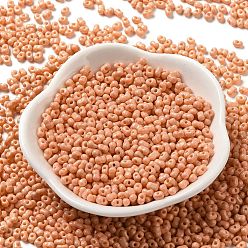 Легкий Лосось Выпечка краска стеклянные бусины, арахис, светлый померанцевый, 3.5~4x2~2.5x2~2.3 мм, отверстие : 0.8 мм, Около 8000 шт / фунт