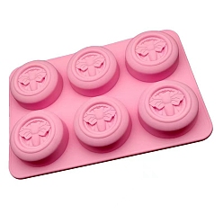 Hot Pink Flat Round with Bees DIY Silicone Molds, Fondant Molds, Resin Casting Molds, for Chocolate, Candy, UV Resin & Epoxy Resin Craft Making, Hot Pink, 240x145x25mm
