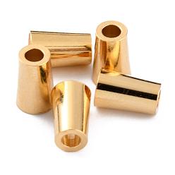 Настоящее золото 24K Латунные бусины, долговечный, конус, реальный 24 k позолоченный, 6x3.5 мм, отверстие : 2 мм