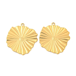 Настоящее золото 18K Ионное покрытие (ip) 304 подвески из нержавеющей стали, плоский круглый шарм, реальный 18 k позолоченный, 33x30x1 мм, отверстие : 2 мм