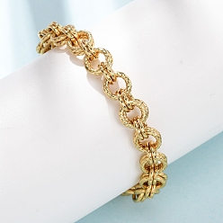 Золотой Браслеты из витых звеньев из нержавеющей стали с двойным кольцом для женщин, ионное покрытие (ip), золотые, 304 дюйм (6.73 см)