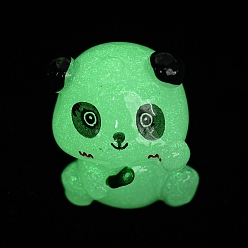 Панда Светящийся орнамент из смолы, Светящаяся в темноте минифигурка, украшение для мультяшного дисплея, панда, 29x24x25 мм