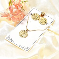 Разноцветный 304 комплект из ожерелий с подвесками из нержавеющей стали и серег-колец для женщин, плоские круглые со змеей, ионное покрытие (ip), красочный, 15.94 дюйм (405 мм)