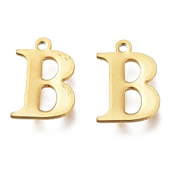 Letter B Вакуумное покрытие pvd 304 подвески из нержавеющей стали, лазерная резка, алфавит, золотые, letter.b, 12x8.5x0.8 мм, отверстие : 1 мм
