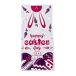 Кролик OPP пластиковые пакеты для хранения, Пасхальная тема, для конфет, печенье, подарочная упаковка, прямоугольные, Картина кролика, 27~27.5x13x0.01 см, 50шт / сумка