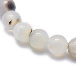Natural Agate Natural Agate Bead Stretch Bracelets, Round, 2-1/8 inch~2-3/8 inch(5.5~6cm), Bead: 8mm