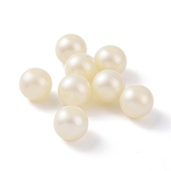 Beige Perles de nacre en plastique ABS, ronde, beige, 20mm, Trou: 2.5mm, environ120 pcs / 500 g