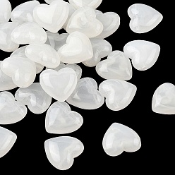 Белый Непрозрачные акриловые бусины, сердце, T-пробурены, два тона, белые, 22x22~22.5x10 мм, отверстие : 2~2.4 мм, 166 шт / 500 г.