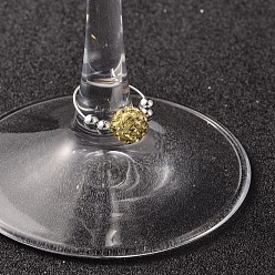 Leichtes Khaki Polymer Lehmrhinestone Weinglas Reize, mit messing-ohrringen und ccb-kunststoffperlen, leichtes Khaki, 20 mm