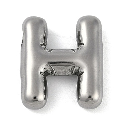 Letter H Антикоррозийные 304 подвески из нержавеющей стали, Письмо ч, 17.5x15x5 мм, отверстие : 2 мм