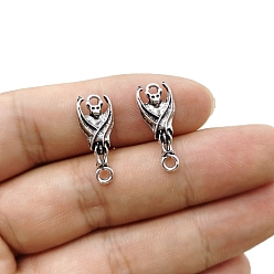 Античное Серебро Подвески из сплава в тибетском стиле, хэллоуинские летучие мыши, античное серебро, 21x9 мм