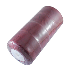 Indian Red Sheer Organza Ribbon, Wide Ribbon for Wedding Decorative, Indian Red, 2 inch(50mm), 50yards/roll(45.72m/roll), 4 rolls/group, 200 yards/group(182.88m/group)