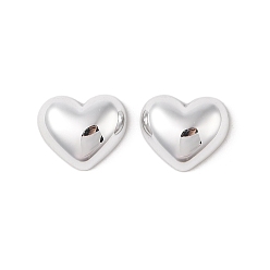 Platinum CCB Plastic Cabochons, Heart, Platinum, 17x20x7.5mm