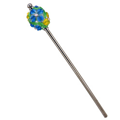 Königsblau Haarstäbe aus Lampwork und Messing, Haarschmuck für Frauen und Mädchen, königsblau, 155x25 mm