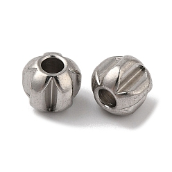 Couleur Acier Inoxydable 304 billes en acier inoxydable anti-ternissement, fleur, couleur inox, 4x5x4mm, Trou: 1.6mm