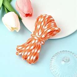 Темно-Оранжевый 5m 7 внутренние сердечники полиэстер и спандекс корд канаты, с узорами, для изготовления веревочных браслетов, темно-оранжевый, 4 мм, около 5.47 ярдов (5 м) / комплект