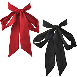 (52) Непрозрачная лаванда 2шт. 2 цвета шифоновых галстуков для женщин, Однотонный галстук, разноцветные, 1420~1440x25~43x0.5 мм, 1 шт / цвет